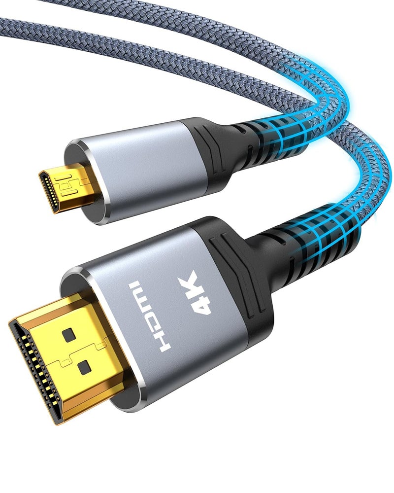 Highwings 4K Micro HDMI to HDMI Cable 1 FT, 4K@60Hz HDR, Micro HDMI Cord Compatible for DSLR Camera, Raspberry Pi, GoPro Hero to TV, Laptop, Computer, Monitor, for Video, Audio, Image, Streaming - Image 1